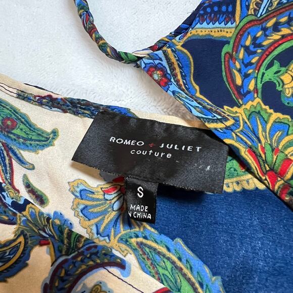 Romeo & Juliet Couture Sleeveless Paisley Print Handkerchief Midi Dress Size S - Picture 4 of 7